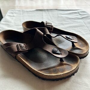 Brown Birkenstock Leather Sandals
